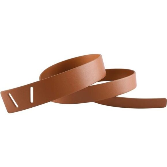 Women Fashion Knot Belt for Dress Jeans Cowhide PU Leather - Coffee main image 5